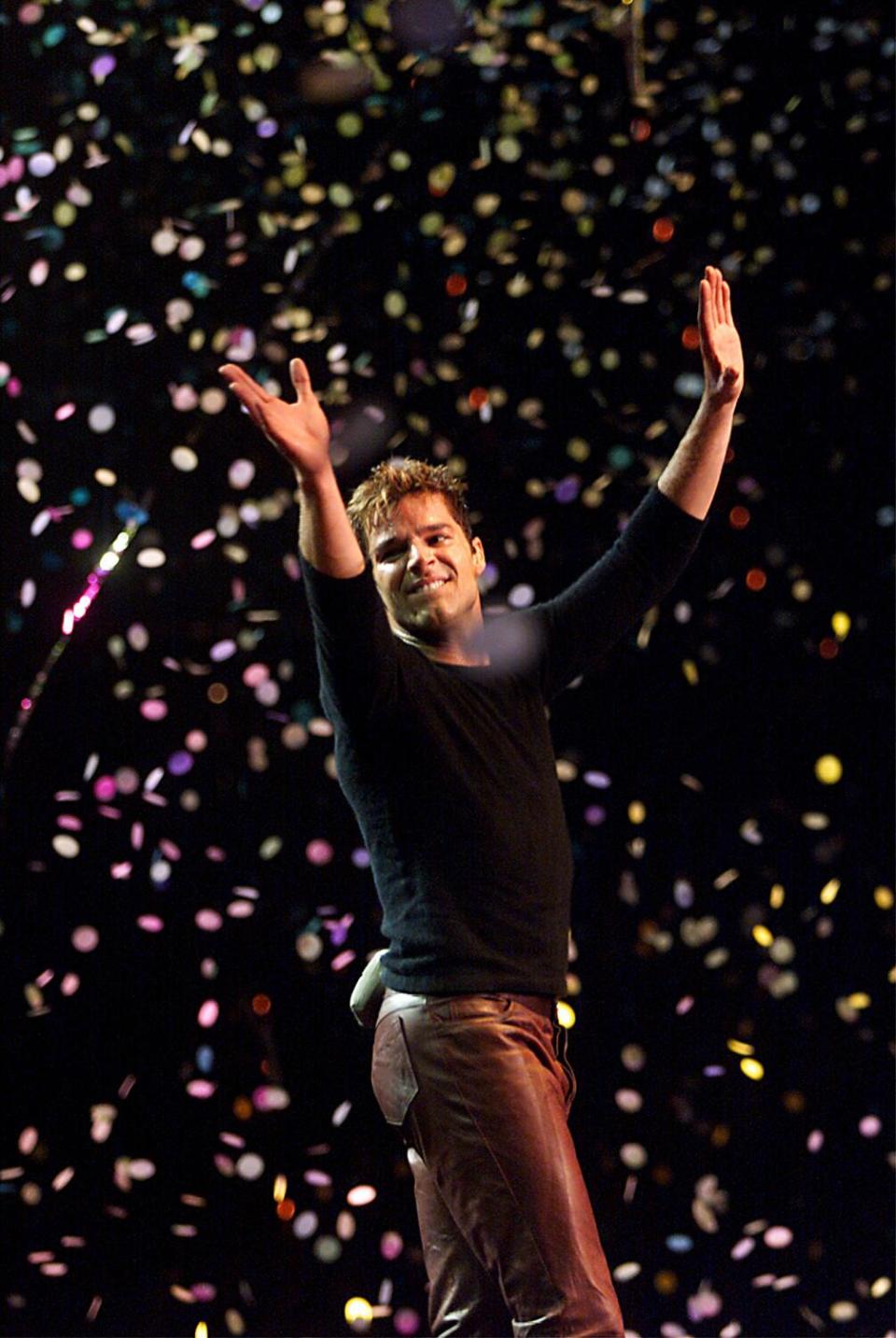 Latin pop star Ricky Martin performs during a concert in Las Vegas in 1999.