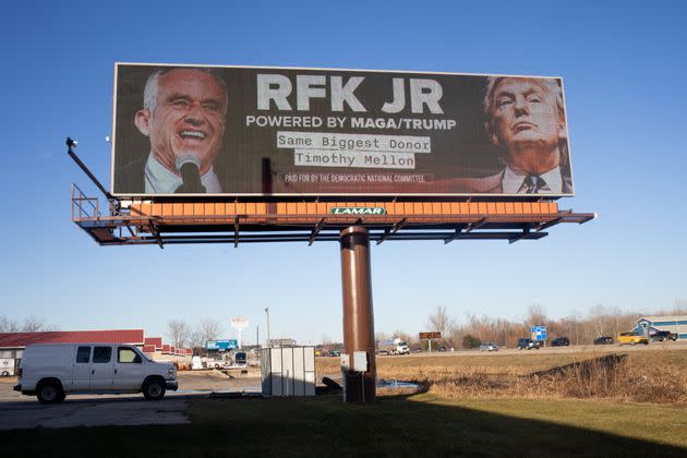 A billboard in Michigan paid for by the Democratic National Committee in February highlighted Mellon's support for Robert F. Kennedy Jr.'s super PAC.
