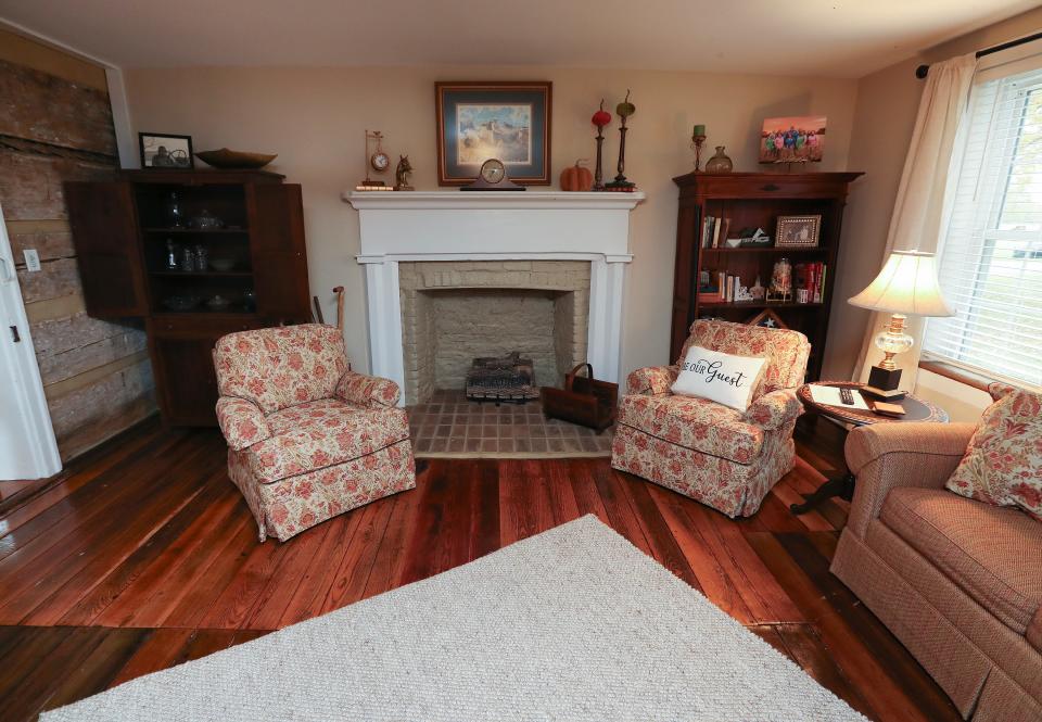 Living room with original hardwood floors inside the Hutchins home built in 1780 in Bardstown, Ky. on Oct. 24, 2023.