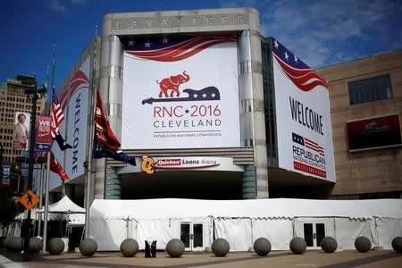 The Quicken Loans Arena is seen as setup continues in advance of the Republican National Convention in Cleveland, Ohio, July 16, 2016. REUTERS/Aaron P. Bernstein