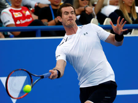 Tennis - Mubadala World Tennis Championship - Britain's Andy Murray v David Goffin of Belgium- Abu Dhabi, UAE - 30/12/16 Britain's Andy Murray in action. REUTERS/Ahmed Jadallah