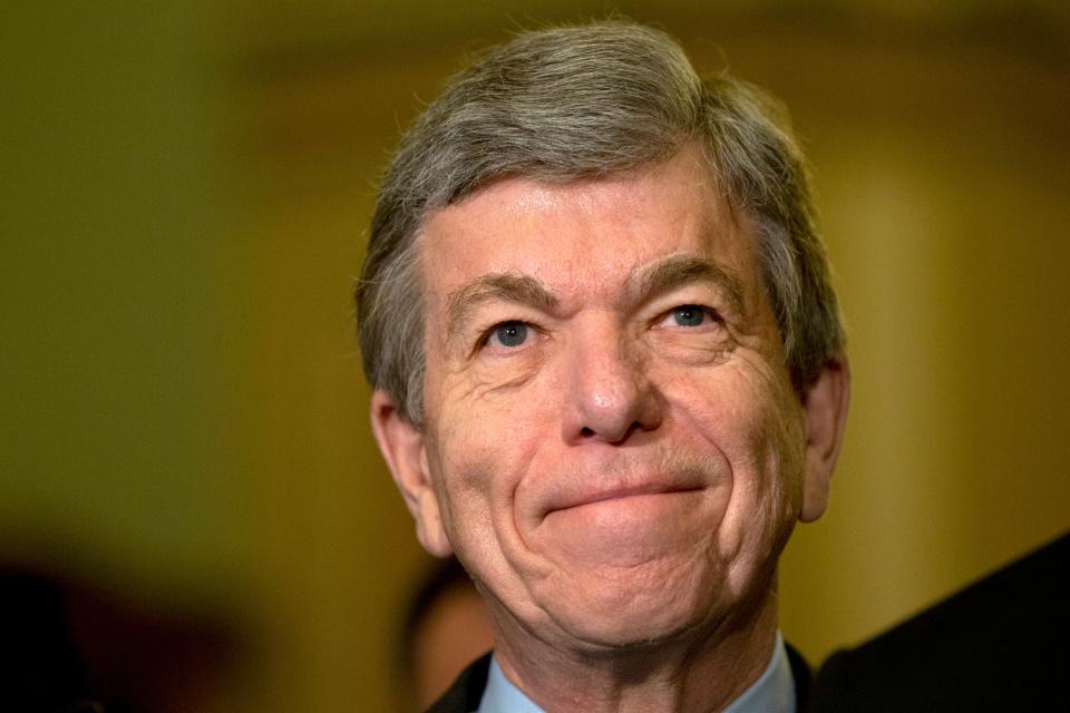 Sen. Roy Blunt, R-Mo., at a news conference on Capitol