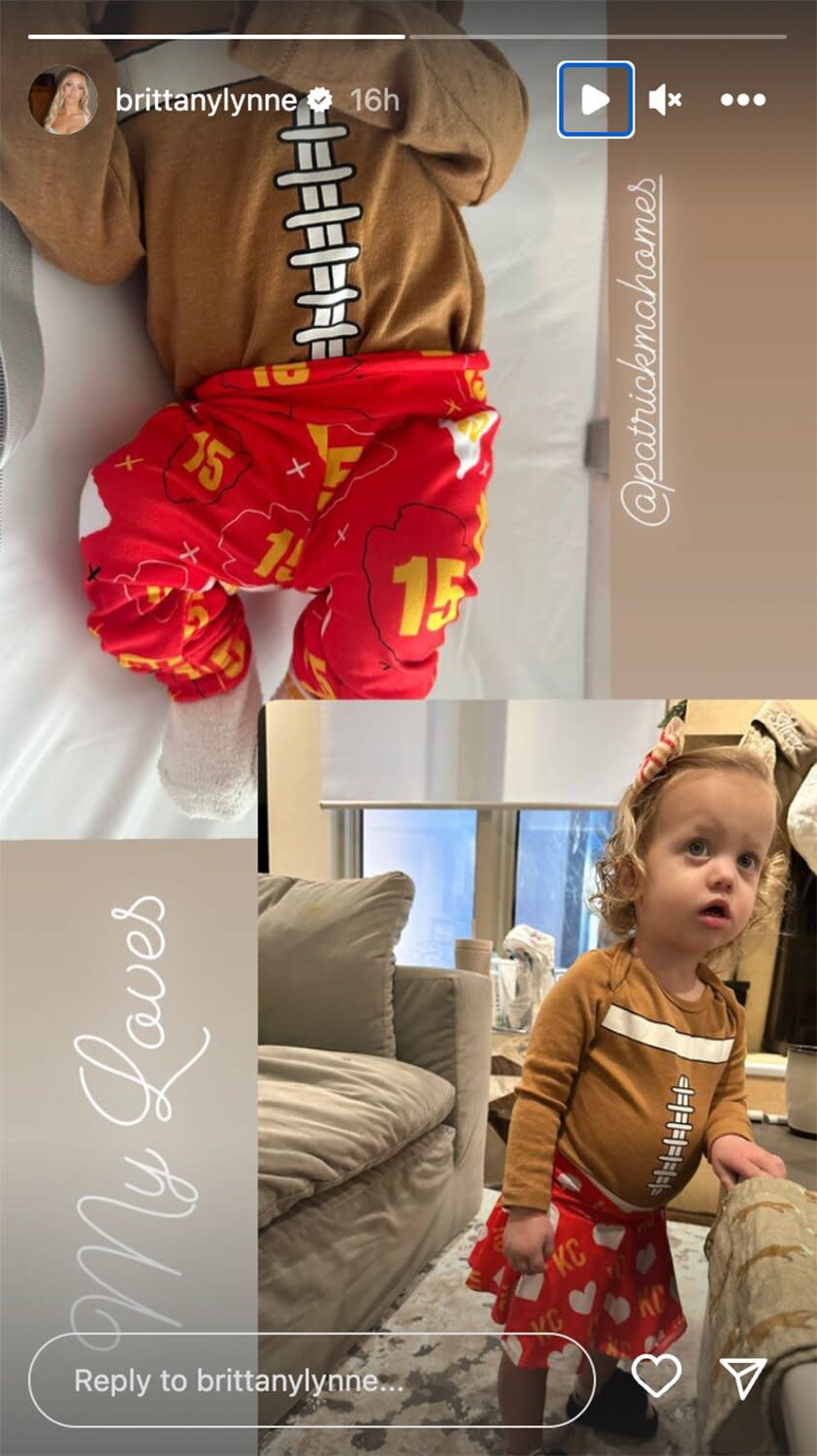 Brittany Mahomes Shares Bronze and Sterling's Matching Outfits on Baby's First NFL Sunday