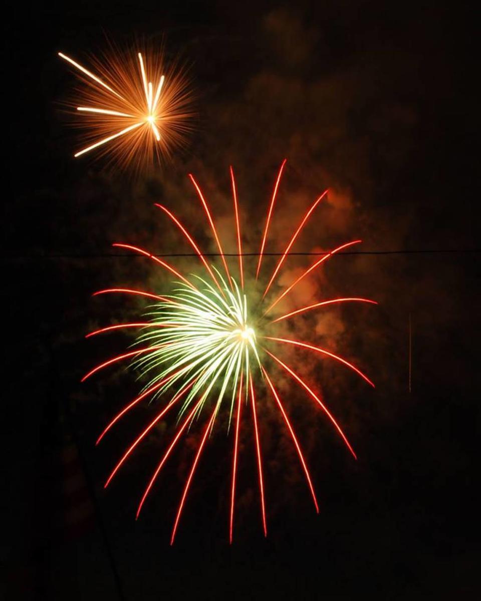 Cambria’s traditional “picnic in the park” July 4 celebration won’t have fireworks this year, but the festivities will continue as usual at Shamel Park. This 2018 photo of Cambria fireworks was taken by resident John Shankle.