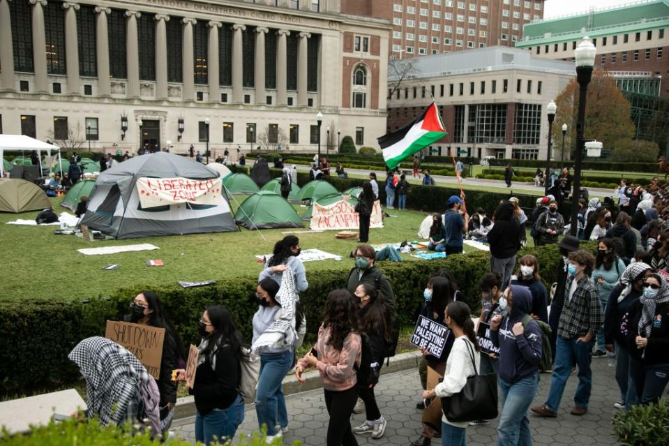 Dozens of students participated in a “Gaza Solidarity Encampment” overnight. Michael Nagle