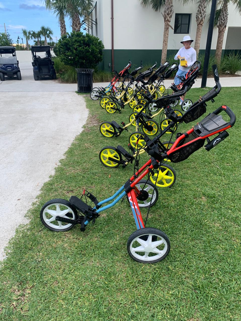 At West Palm Beach's new golf course The Park, golfers can use a push cart free of charge if they choose to walk.