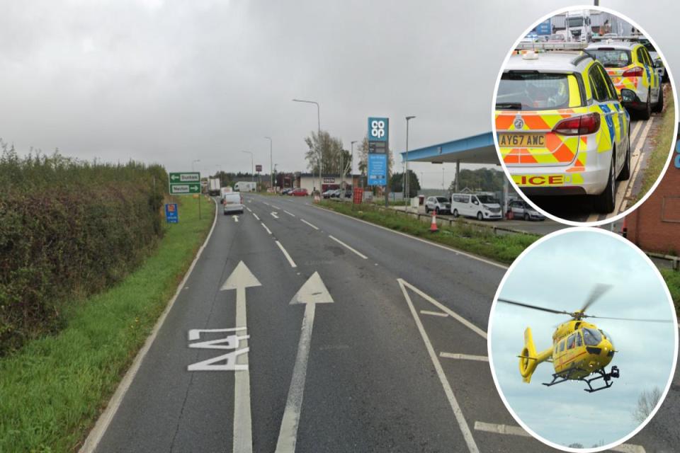 A Honda driver was seriously injured in a crash that closed the A47 in Necton i(Image: Google/ Newsquest)/i