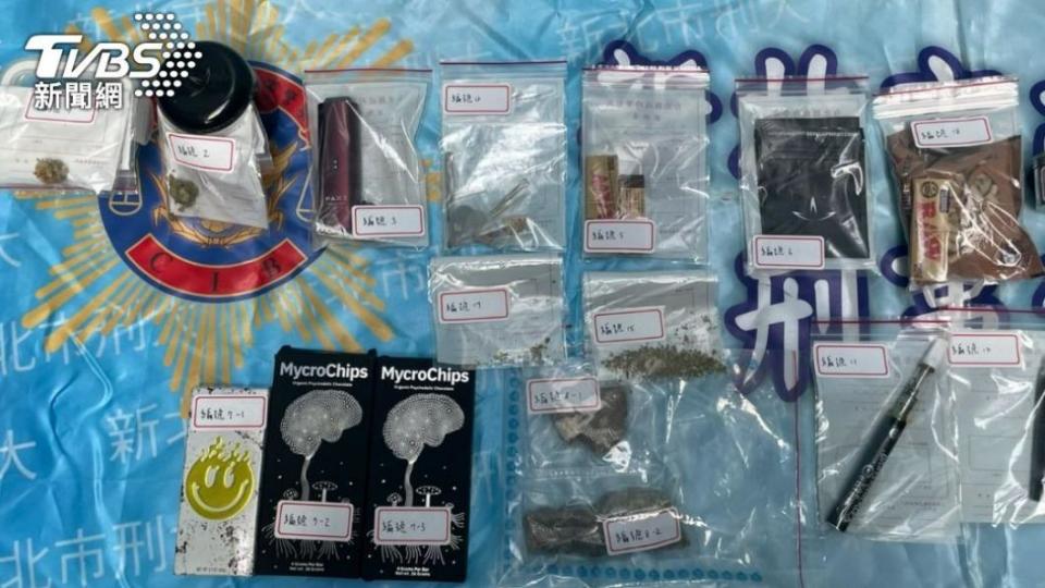 警方在吳祖倫住處搜出多種大麻毒品。（圖／曾健銘攝）
