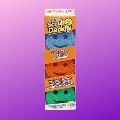 A three-pack of Scrub Daddy sponges