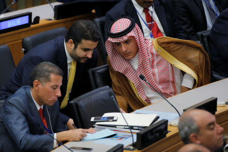 Saudi Minister of Foreign Affairs Adel al-Jubeir attends a high level meeting to discuss the current situation in Libya during the 72nd United Nations General Assembly at U.N. headquarters in New York, U.S., September 20, 2017. REUTERS/Lucas Jackson