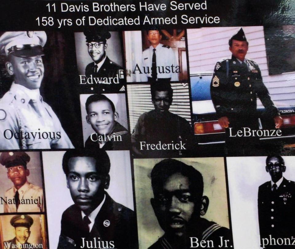 Wetumpka, Alabama, native and Columbus, Georgia, resident Lebronze Davis, upper right, is one of 11 brothers who served in the U.S. Army, Navy or Air Force.