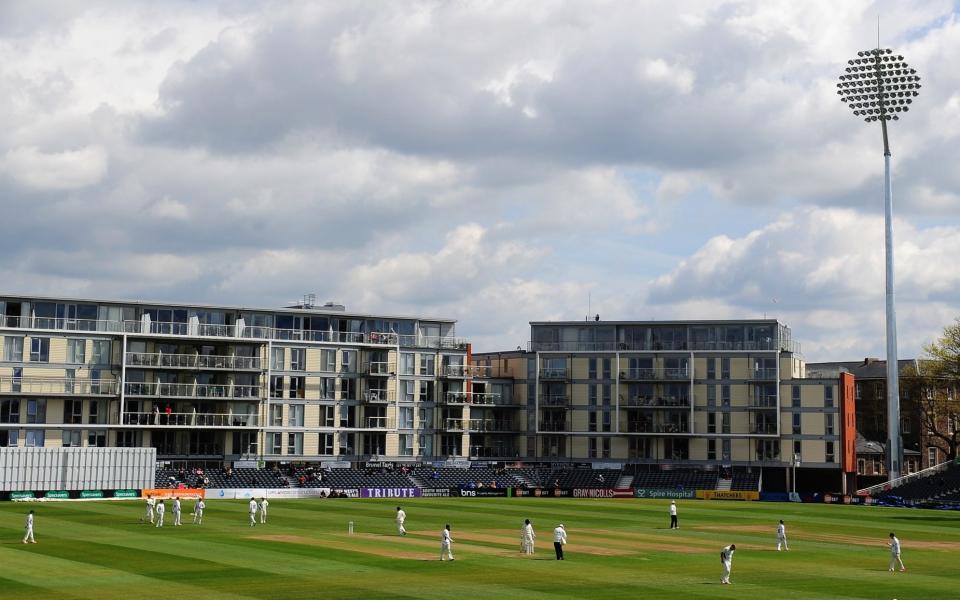 General view of play during Day One of the County Championship Division Two match between Gloucestershire and Worcestershire at The County Ground on April 24, 2016