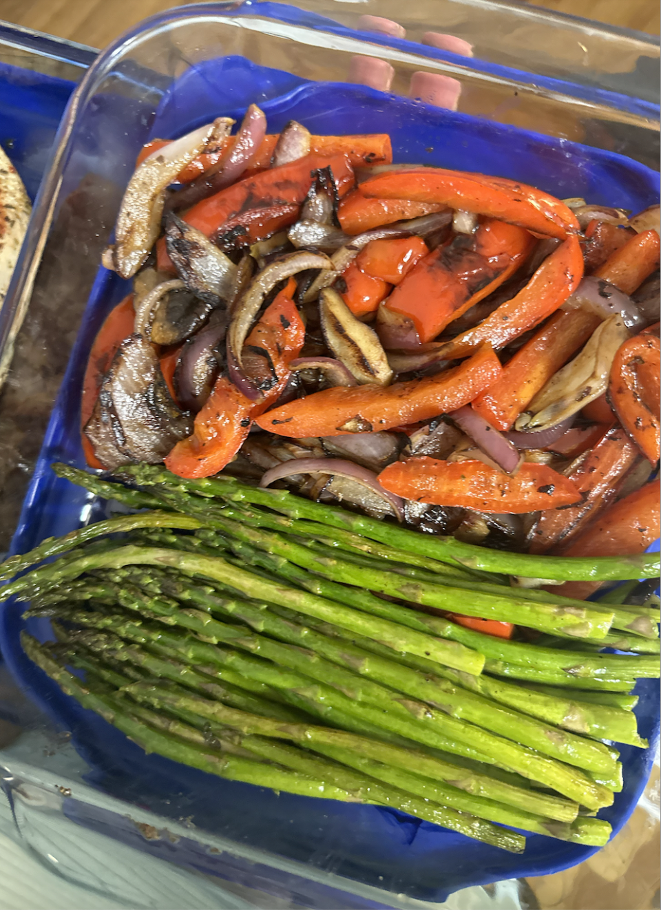 bbq veggies in a serving container