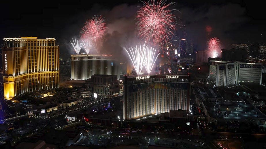 Las Vegas officials are preparing for 400,000 visitors to descend on the city over the weekend to ring in the new year