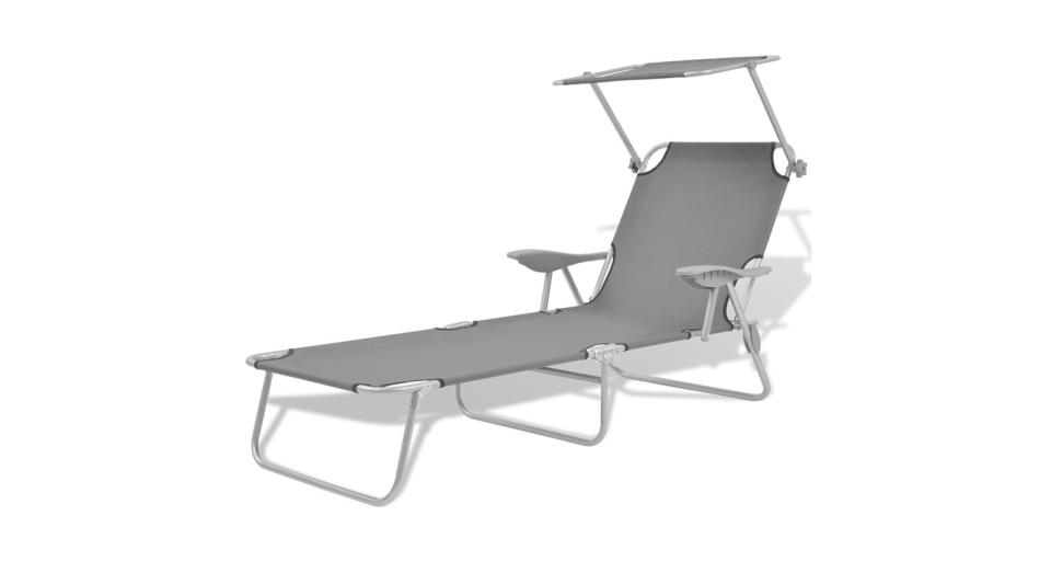 Ronnie Outdoor Sun Lounger with Canopy