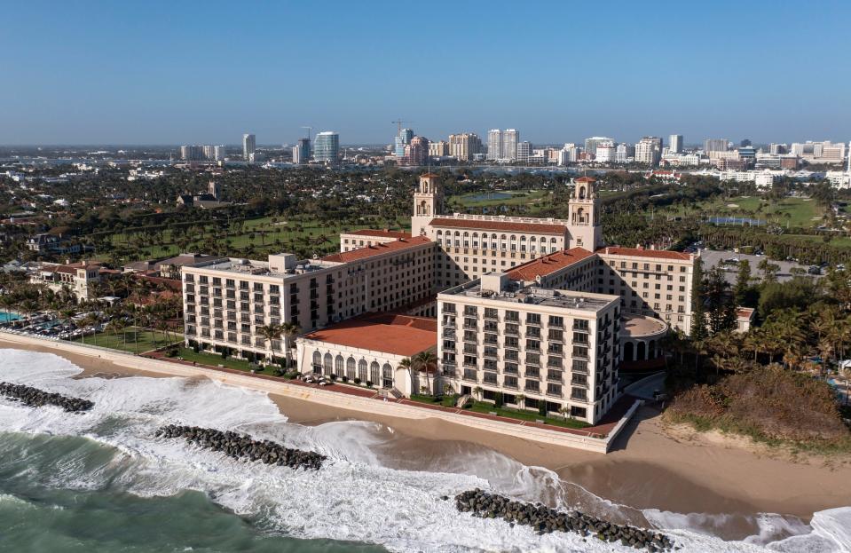 The Breakers Resort in Palm Beach is seen from the Atlantic Ocean. The historic resort was named one of the 15 Best Babymoon Destinations in the South by Southern Living earlier this month.