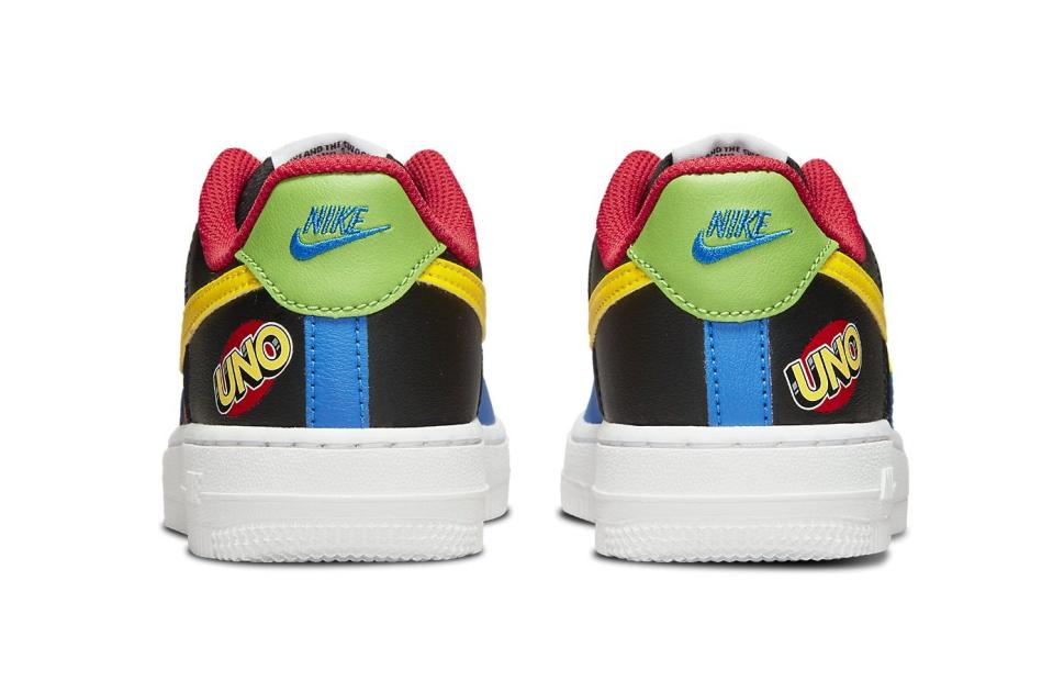 The heel’s view of the UNO x Nike Air Force 1 Low. - Credit: Courtesy of Nike