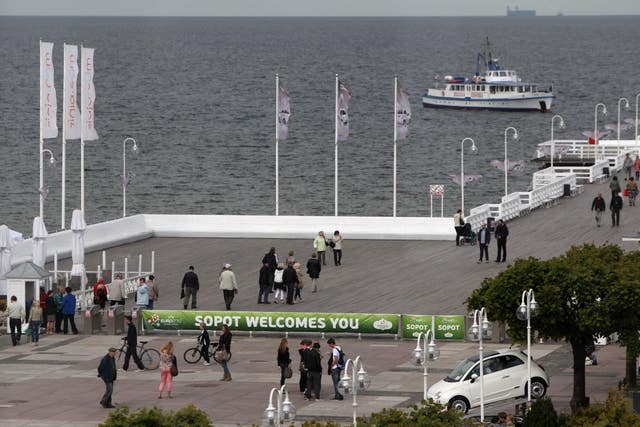 The boardwalk in Sopot, Poland (Niall Carson/PA)