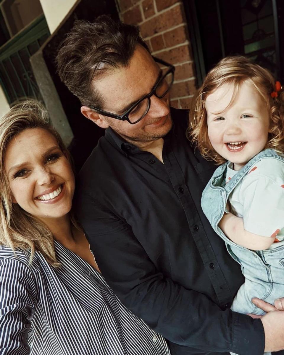 Edwina Bartholomew, Neil Varcoe and daughter Molly