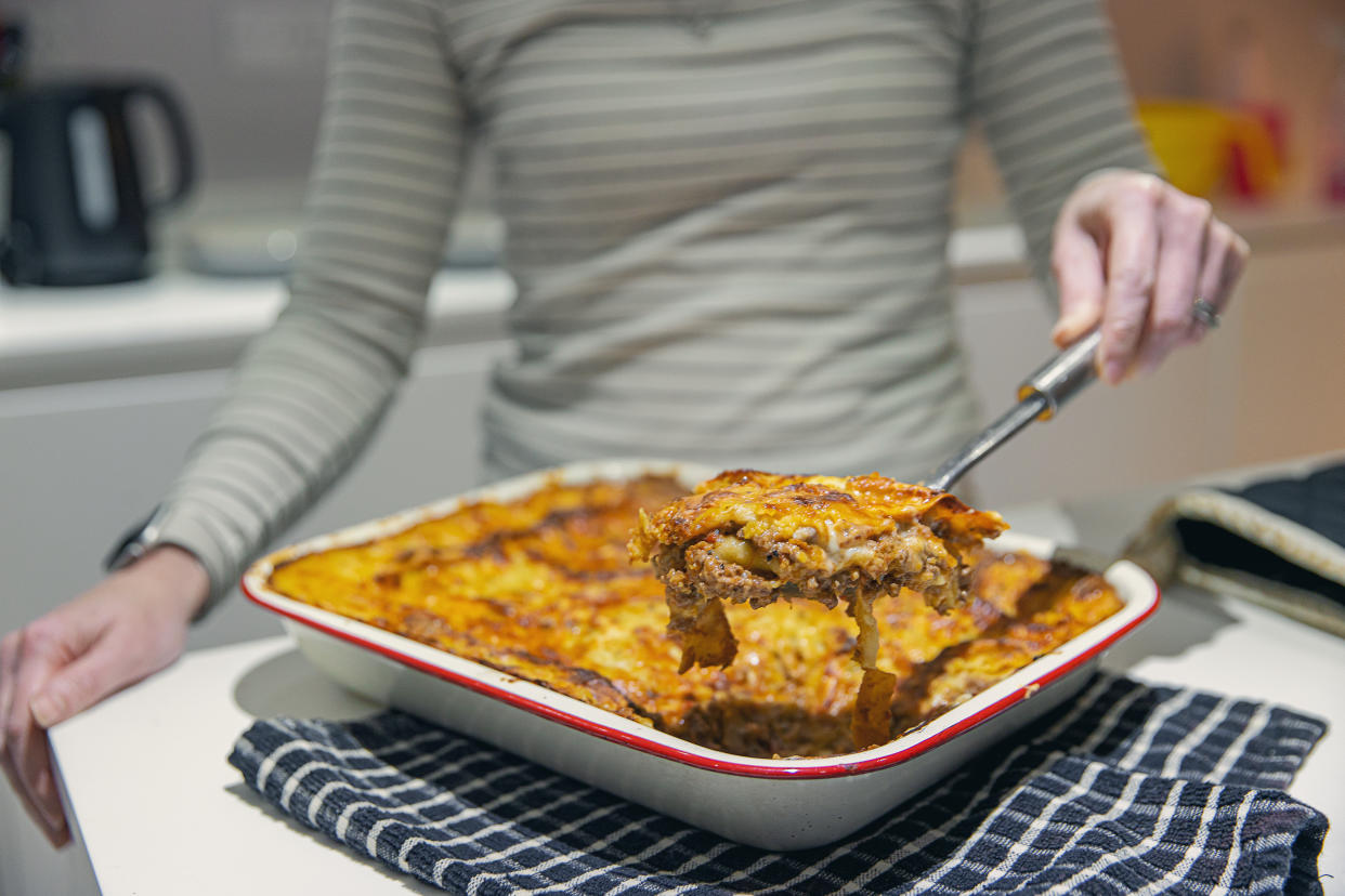 Lasagne is one of the world's favourite comfort foods, but the carb-heavy dish may not be so good for your gut health. (Getty Images)