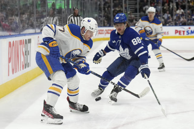 Alex Tuch makes first on-ice appearance with Sabres at morning skate