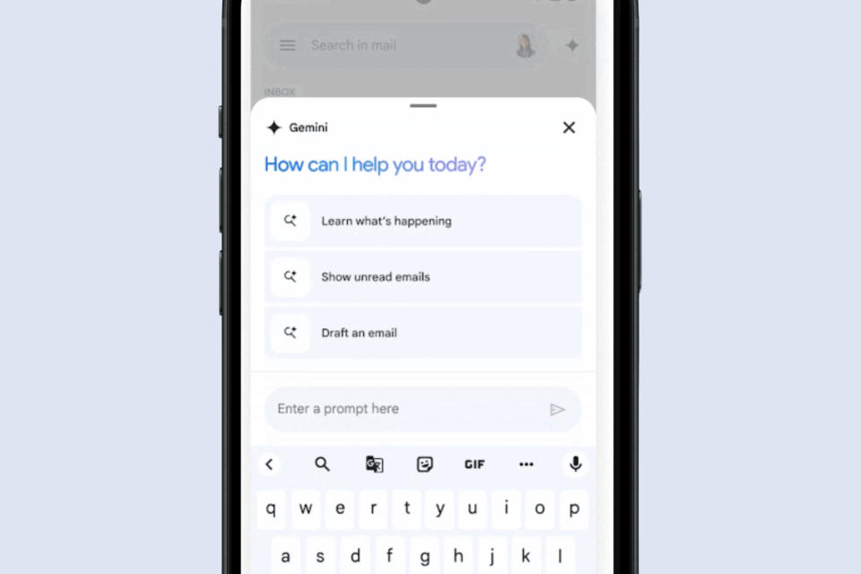 Gemini in Gmail for iPhones.