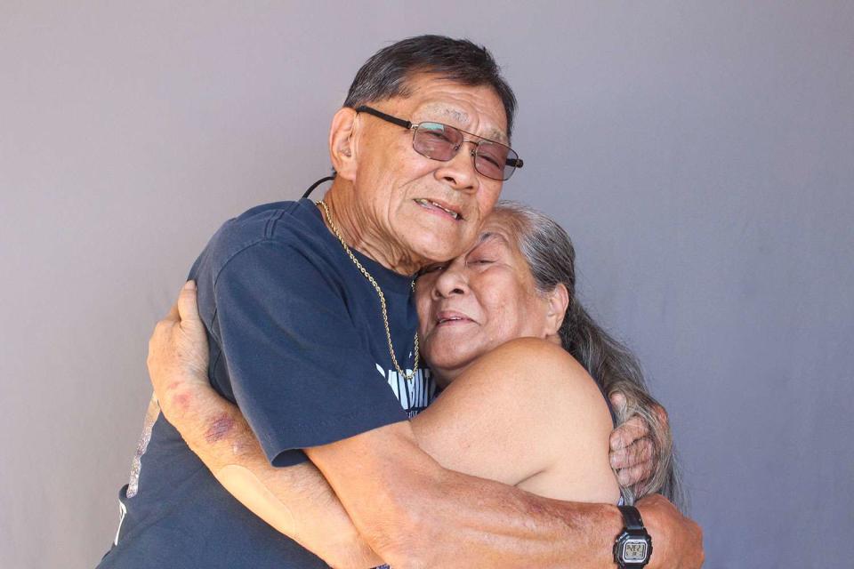 <p>Story Corps</p> Douglas Carillo, left, with half-sister Lindamae Lawelawe