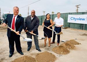 From left to right:1.Art Kaskanian – Councilmember  2.Mark E. Henderson Ed. D – Councilmember (Not confirmed, I am matching his picture to the website https://cityofgardena.org/elected-officials/, can you confirm with the mayor’s office)3.Tasha Cerda – Mayor4.Sean Burton – Cityview CEO