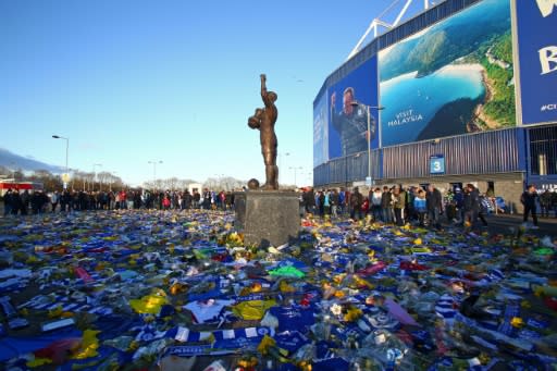 Fans mourned the Argentine striker in Cardiff