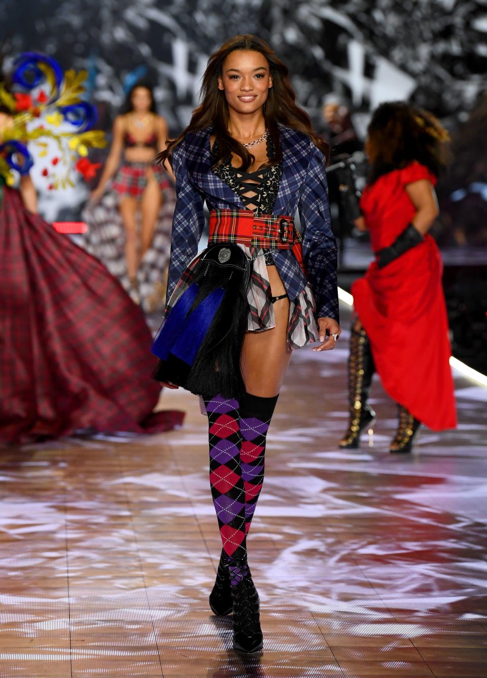 Find out what Adriana Lima, Kendall Jenner, Bella Hadid, Gigi Hadid, and Elsa Hosk wore at this year’s Victoria's Secret Fashion Show in New York.