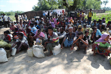 Rohingya refugees who crossed the border are temporarily detained by Border Guard Bangladesh (BGB) in Cox's Bazar, Bangladesh, November 19, 2017. REUTERS/Mohammad Ponir Hossain