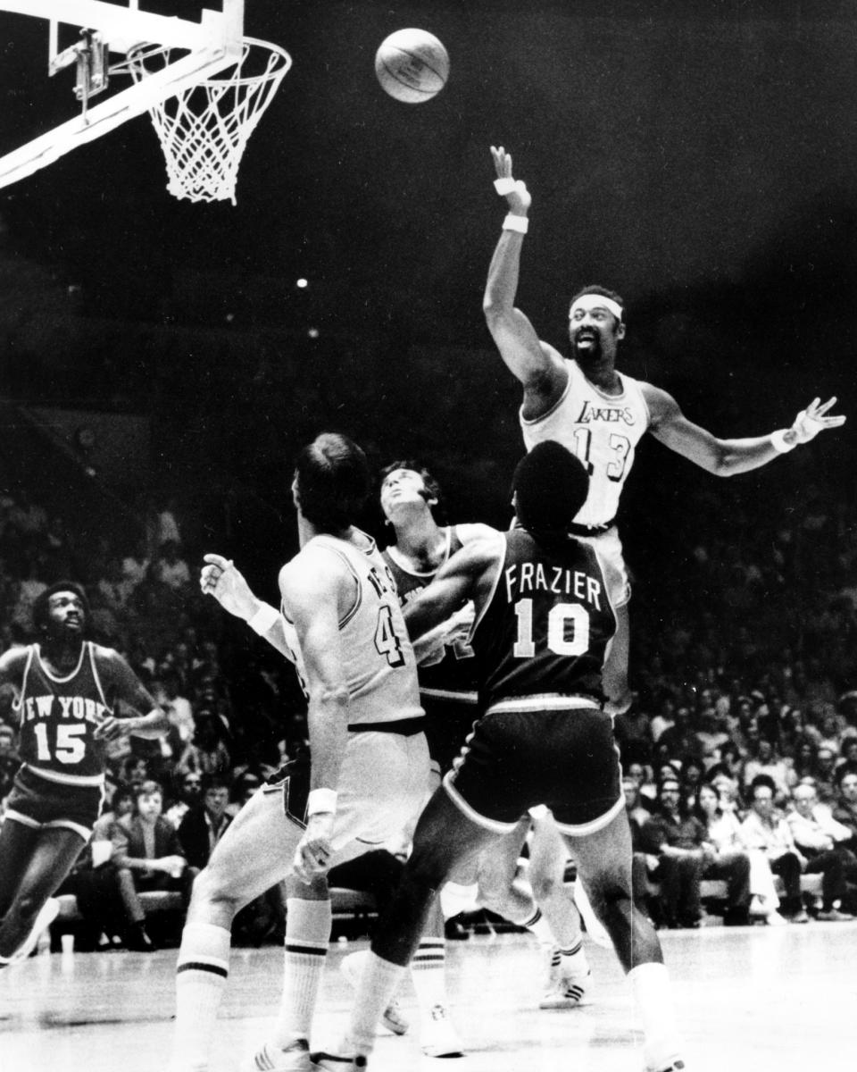 <p>A funny thing happened after legendary forward Elgin Baylor abruptly retired eight games into the 1971-72 season: the Lakers became nearly unbeatable. They immediately reeled off 33 straight wins, a record that still stands, and finished with 69 regular-season victories, a mark that stood for 24 years. The key was chemistry. Wilt Chamberlain, then 35, anchored the defense and led the league in rebounding. Guards Jerry West and Gail Goodrich powered the offense. Los Angeles beat the defending champion Bucks in a six-game conference final before whipping the Knicks in five to give West his first and only NBA title after seven runner-up finishes. </p>