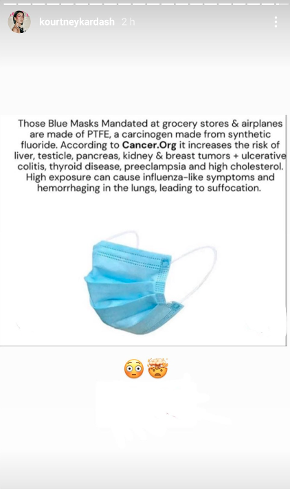 Kourtney Kardashian COVID-19 mask misinformation