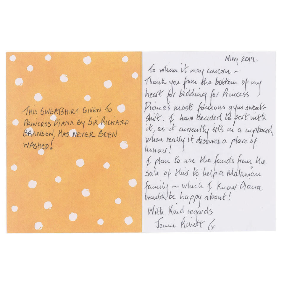 Jenni Rivett's note | RR Auction