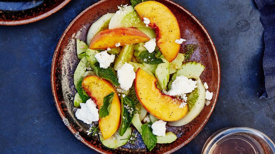 Cucumber and Peach Salad with Herbs