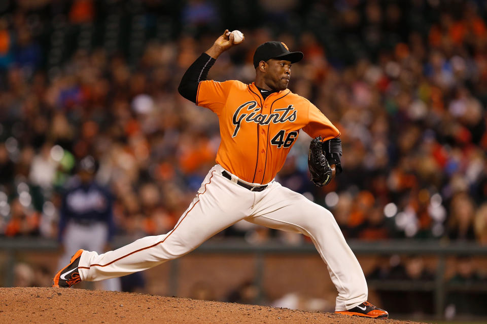 Santiago Casilla。（Photo by Lachlan Cunningham/Getty Images）