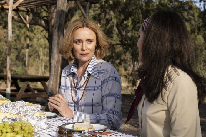 Keeley Hawes plays John Stonehouse's first wife, Barbara Smith, and Emer Heatley plays his second, Sheila Buckley, in ITV's Stonehouse.