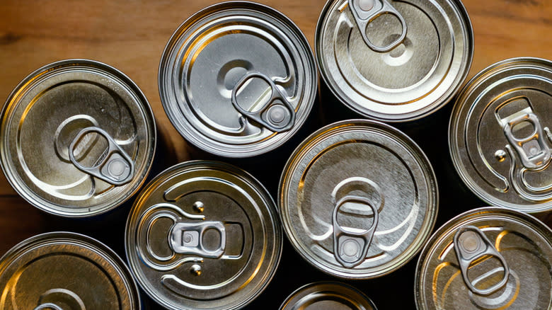 Cans with pull tabs