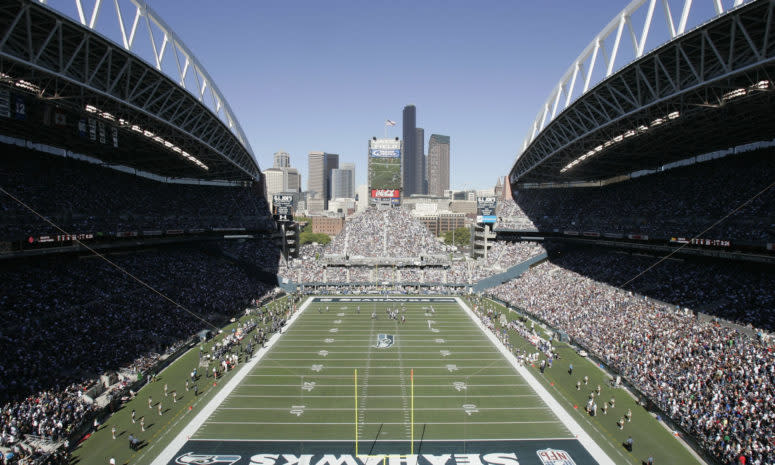 An interior view of the seattle seahawks stadium.