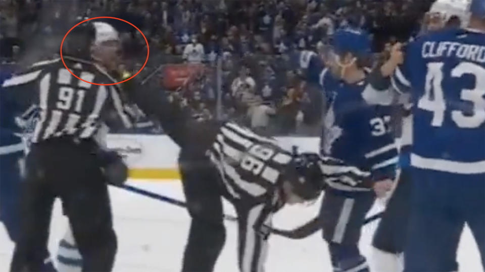 A terrible situation was narrowly avoided during an NHL game in Toronto this week.