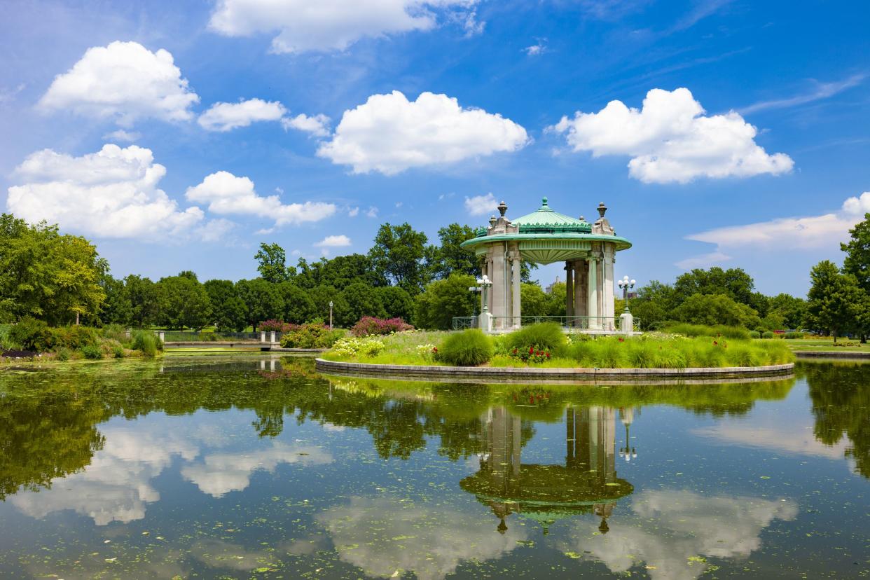 Bandstand in Pagoda Circle in Forest Park.