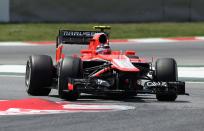 Marussia's Max Chilton during qualifying at the Circuit de Catalunya, Barcelona.