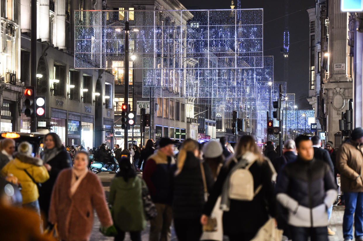 EDITORIAL USE ONLY The Oxford Street Christmas lights are switched on, in partnership with Capital XTRA, celebrating 60 years of the annual display in London.