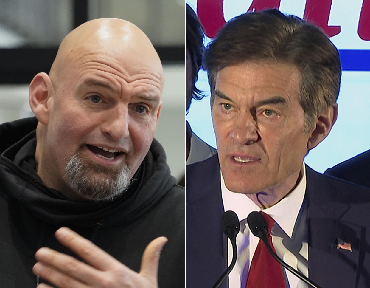 Pennsylvania Lt. Gov. John Fetterman and Dr. Mehmet Oz.