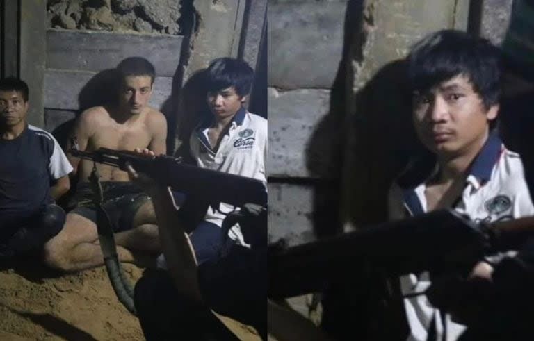 Algunos de los trabajadores tailandeses mientras eran retenidos por Hamas