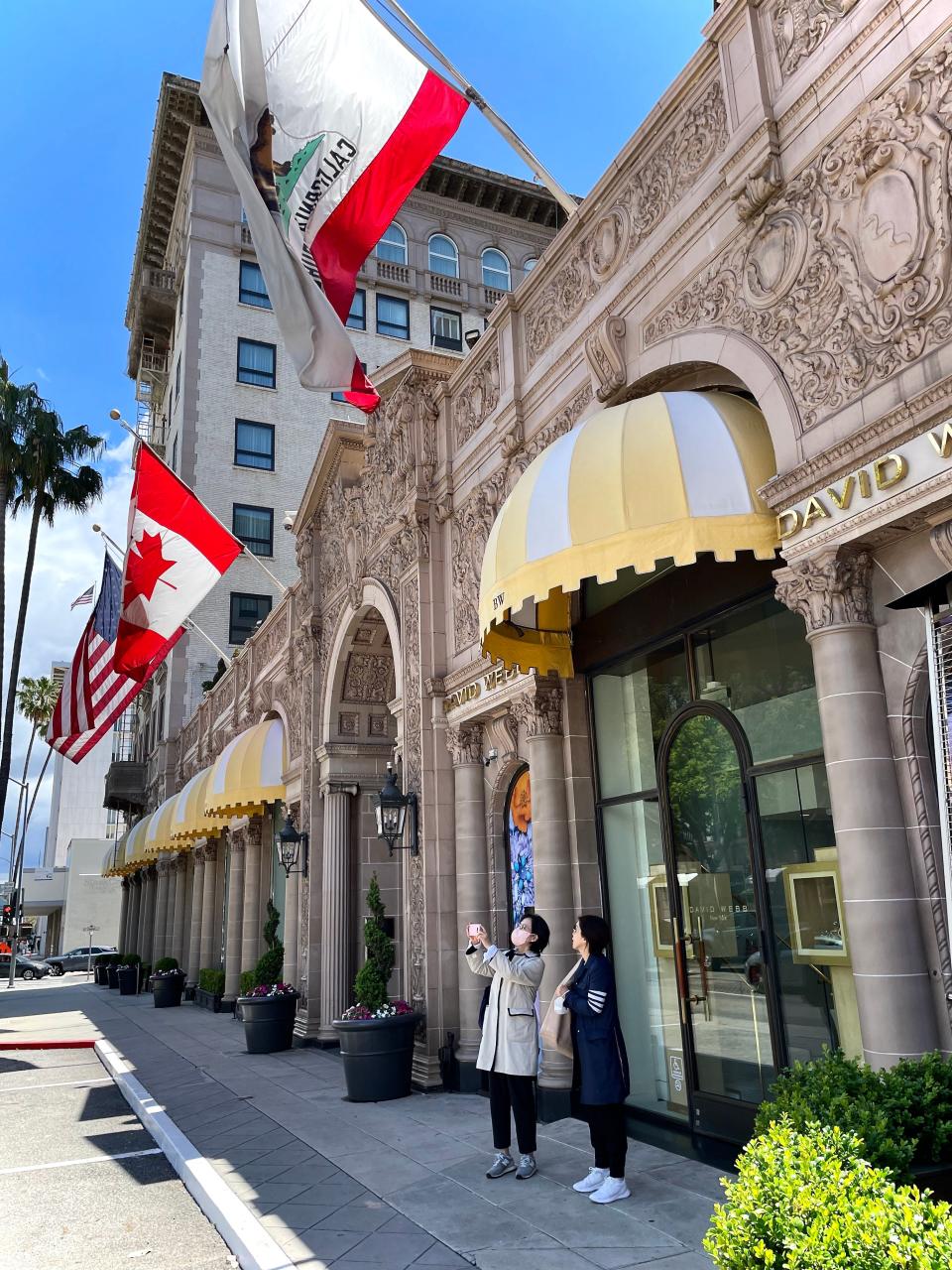 The luxury Beverly Wilshire, part of the luxury Four Seasons group, holds court on Rodeo Drive.