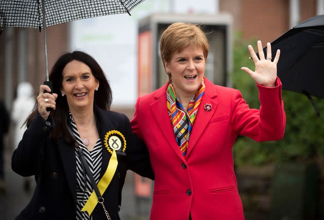 Margaret Ferrier (left) had the SNP whip removed in the wake of the allegations. (Photo: Jane Barlow - PA Images via Getty Images)