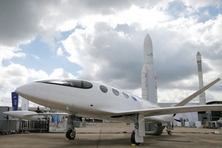 Israeli Eviation Alice electric aircraft is seen on static display, at the eve of the opening of the 53rd International Paris Air Show at Le Bourget Airport near Paris