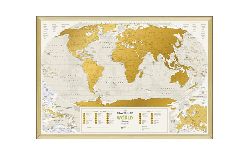Gold Scratch-off Wolrd Map