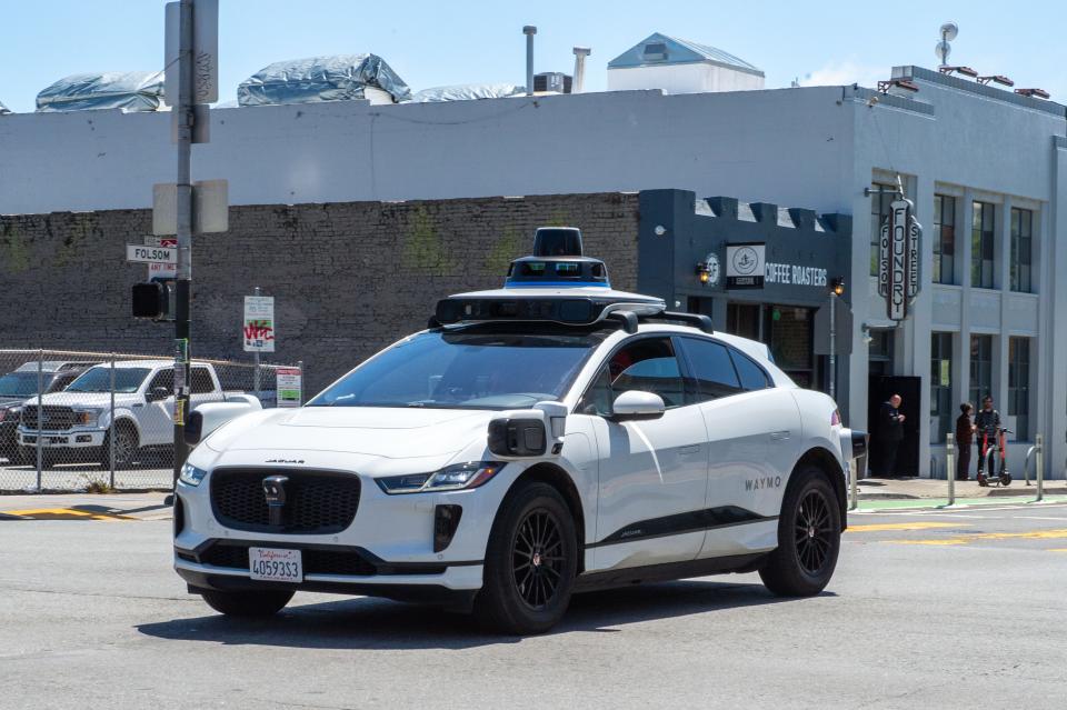 A self-driving Waymo car in San Francisco.